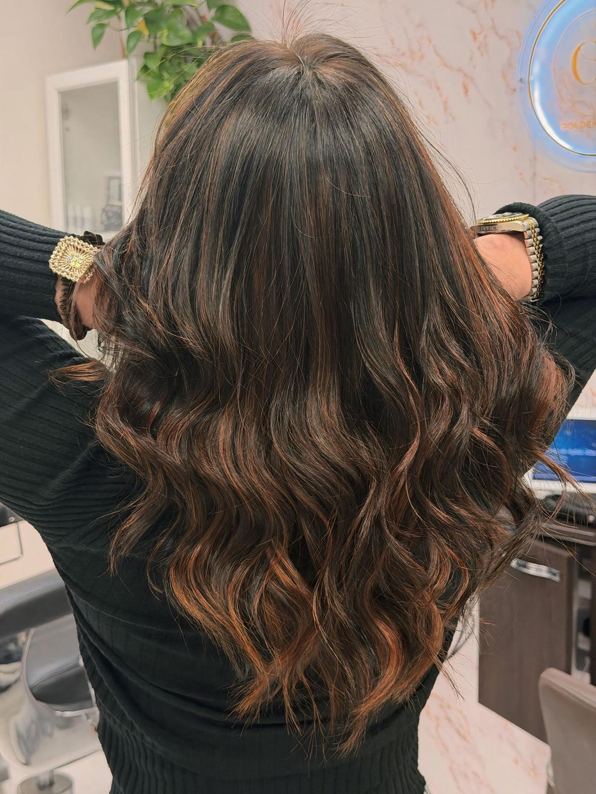 Hair colour correction — before & after