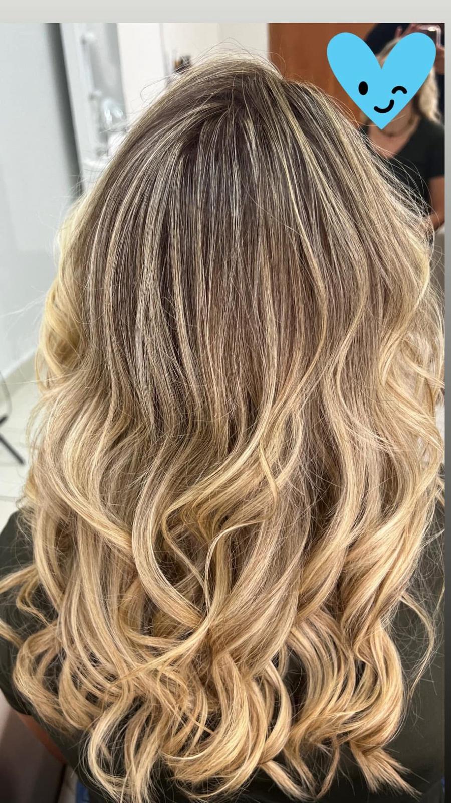 Golden blonde curls