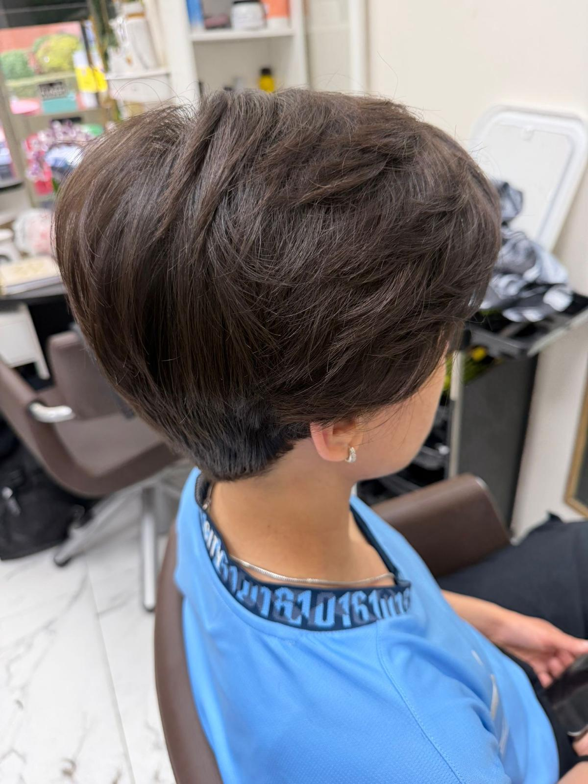 Short layered cut from behind